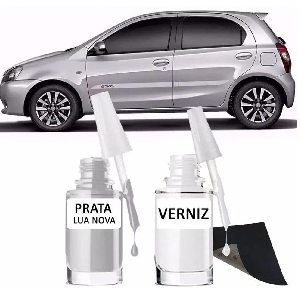 Tinta Tira Risco Automotivo Toyota Etios Prata Lua Nova