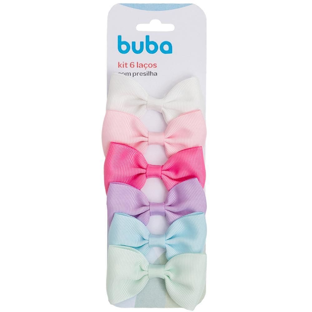 Kit 6 Laços Com Presilha Coloridos 15308 - Buba
