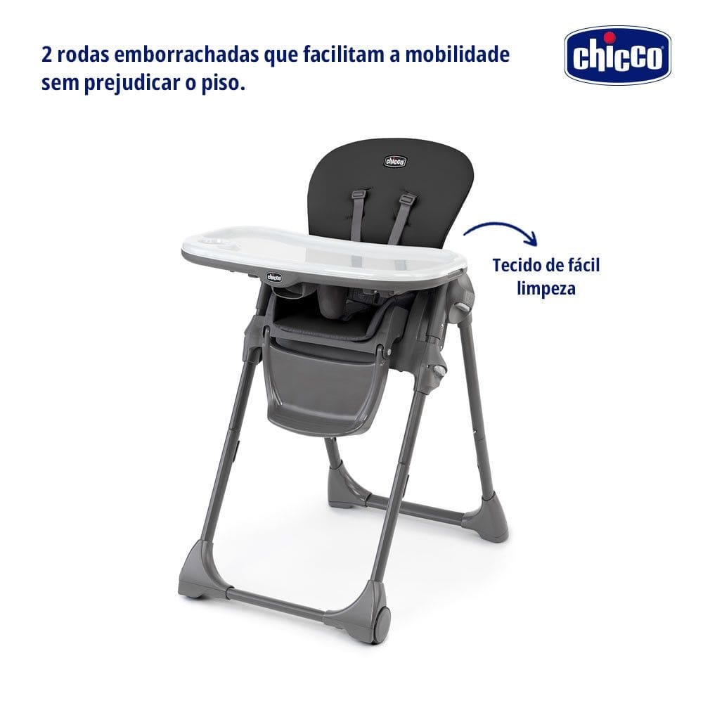 Cadeira de Alimentação Chicco Alta 6m -18kg Polly Cinza - 6079756950610