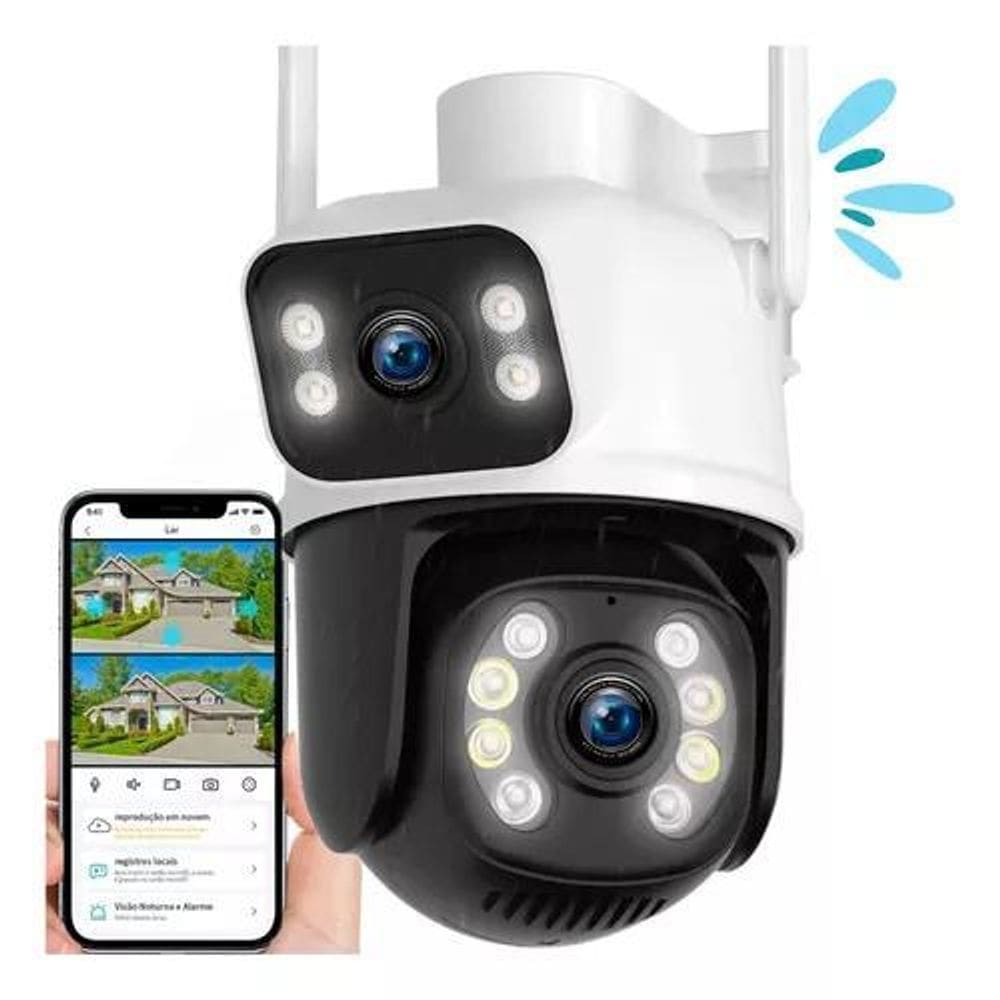 Câmera IP Exterior 2 em 1 - Noturna, Zoom, Resistente