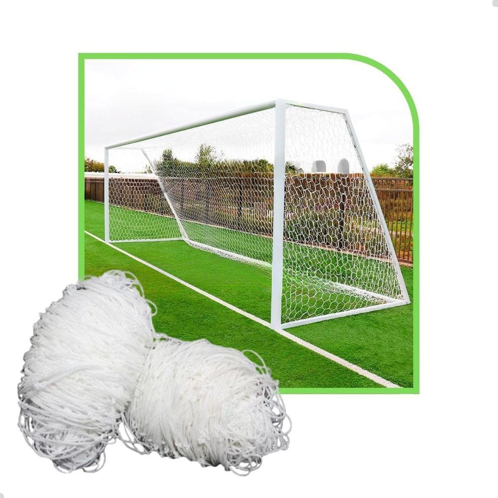 Par De Rede De Futebol Society 5Mts Colméia Fio 6Mm Seda