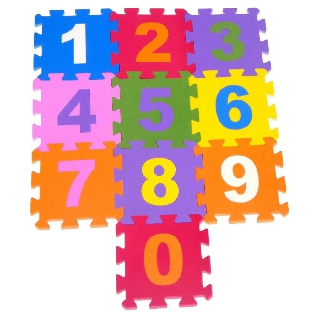 Tapete Infantil EVA 8mm Kit Com 10 unidades 28x28 Numérico