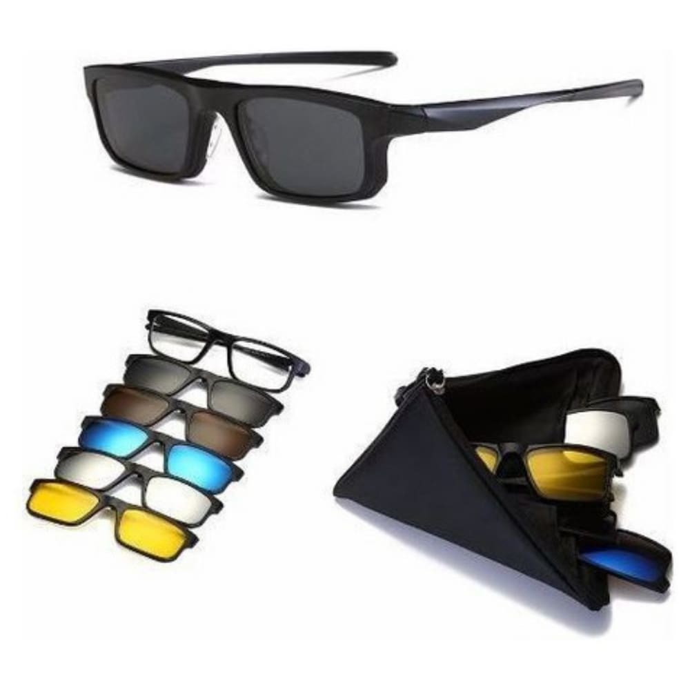 Armação Com Lente Transparente + 5 Lentes Clip On
