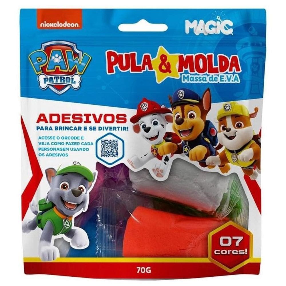 Pula & Molda - Massa De E.V.A - 7 Cores - Paw Patrol - Azul