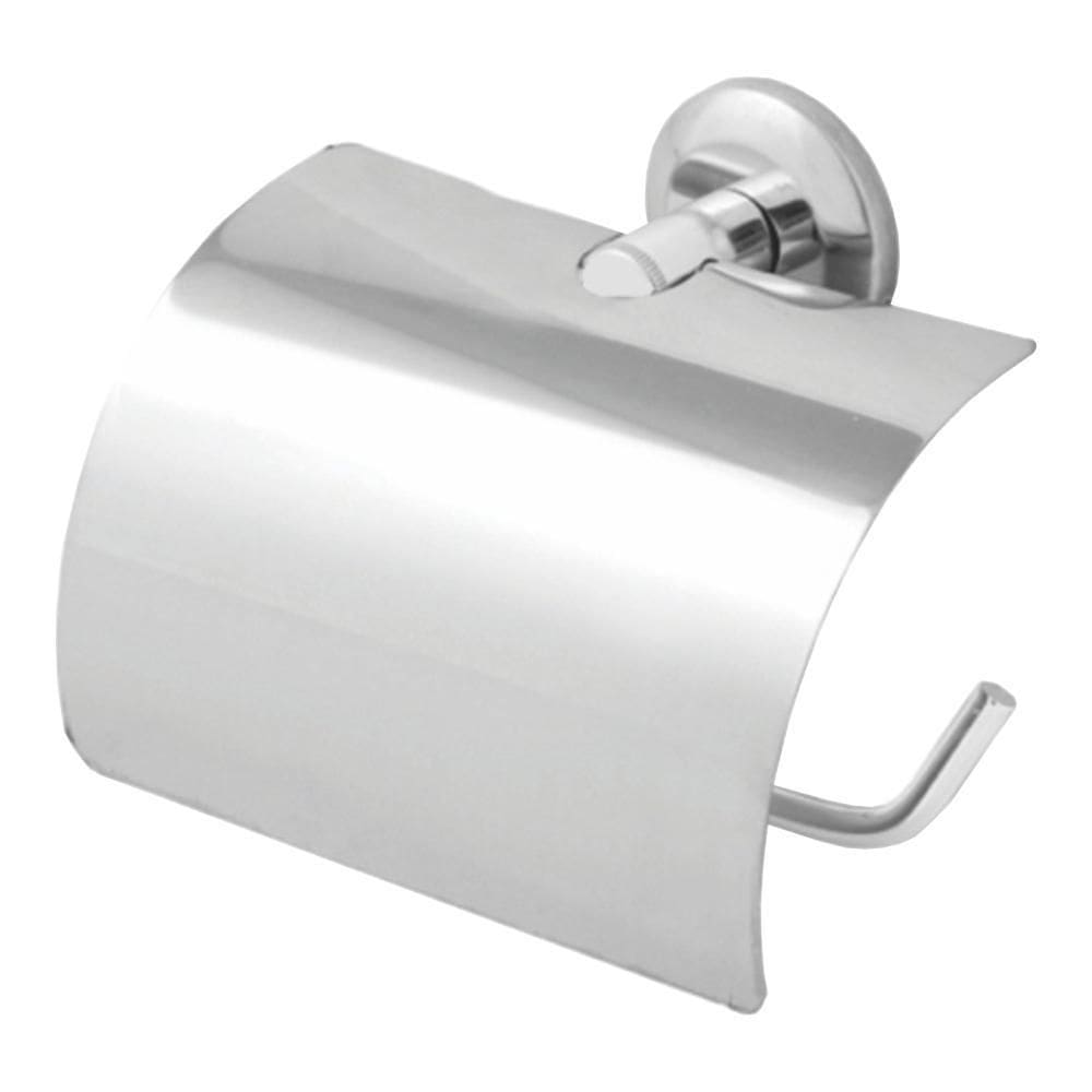 Suporte Papeleira Para Papel Higiênico Com Tampa Inox