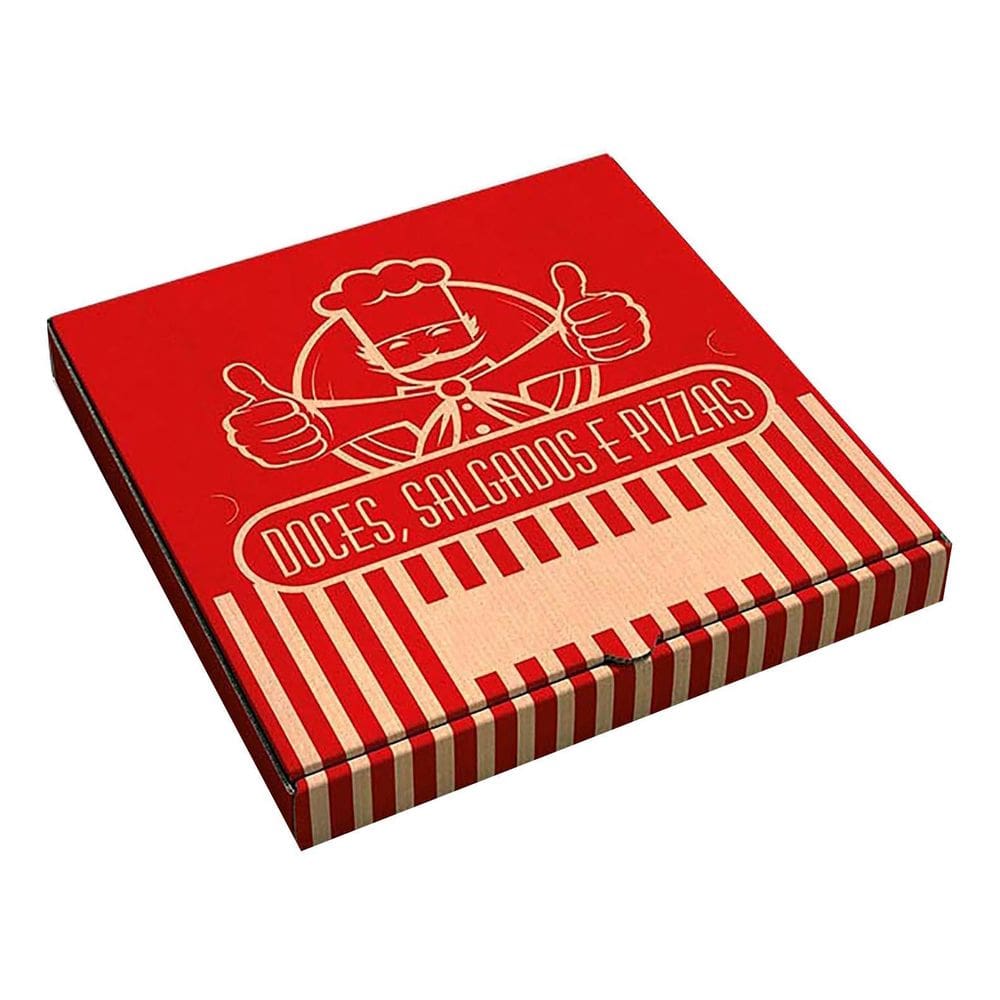 Caixa Papelão Quadrada Doce-Salgado-Pizza 30 Pacote Com 50