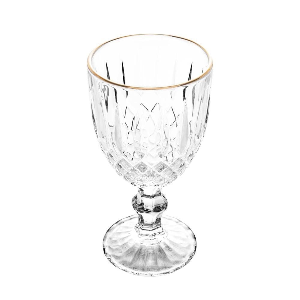 Taça Para Água Com Fio De Ouro Greek 320Ml Vidro