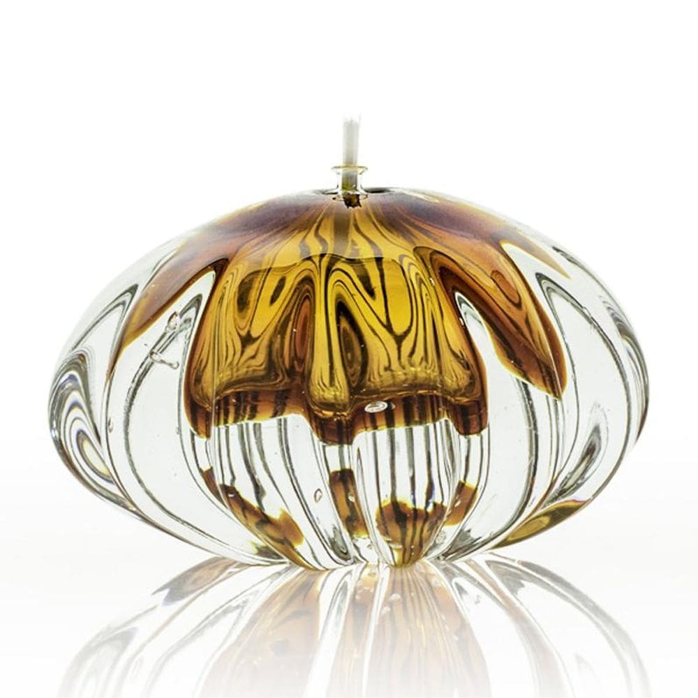 Lamparina Em Cristal Murano Âmbar - São Marcos 12Cm