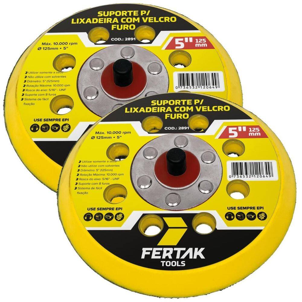 Suporte Para Disco De Lixa Aderente 125Mm 8 Furos 02 Un