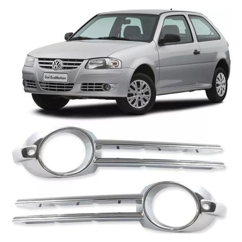 Par Moldura Farol Milha Cromado Gol Parati Saveiro