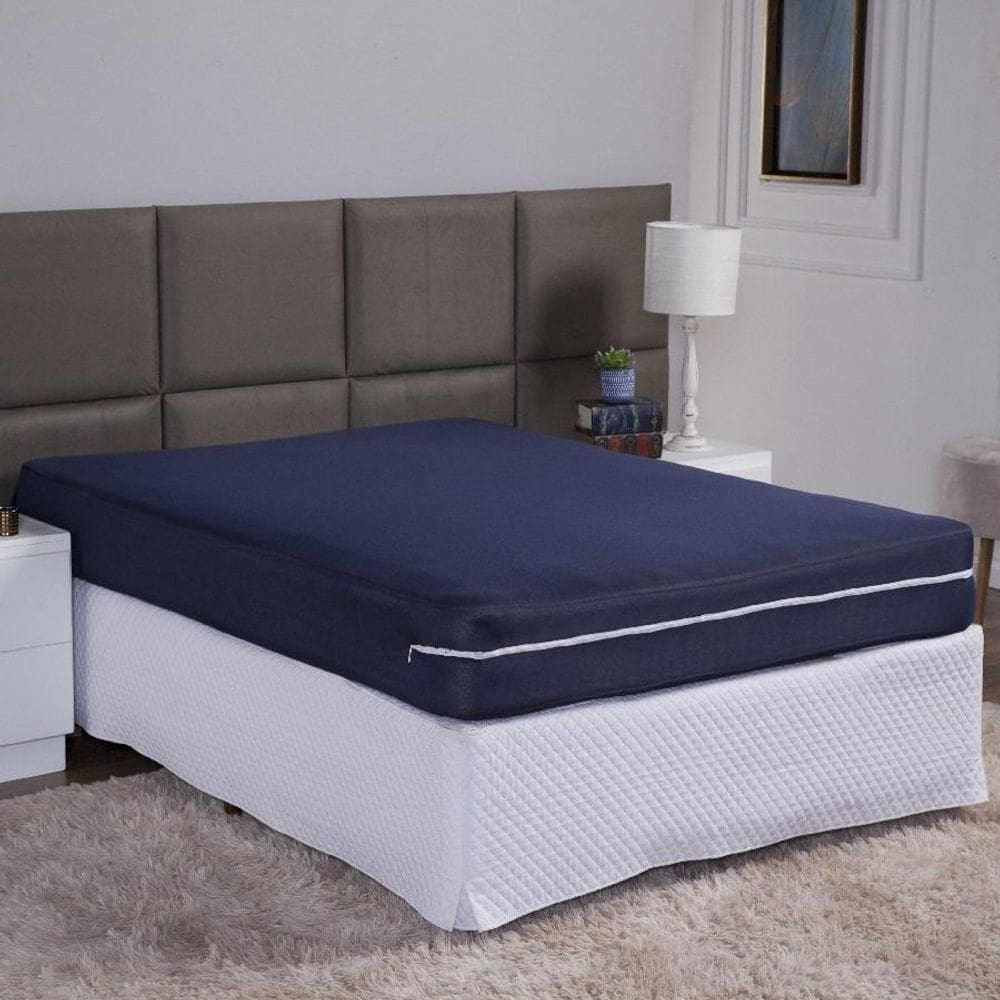 Capa De Colchão Viuva Solteirão 28Cm Zíper Malha Lisa 1 Peça