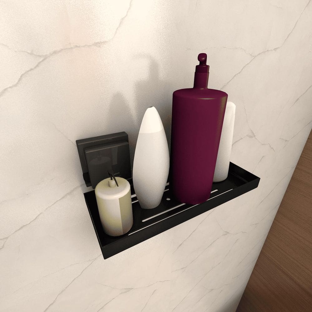 Suporte Para Shampoo Organizador De Banheiro Ventosa Preto