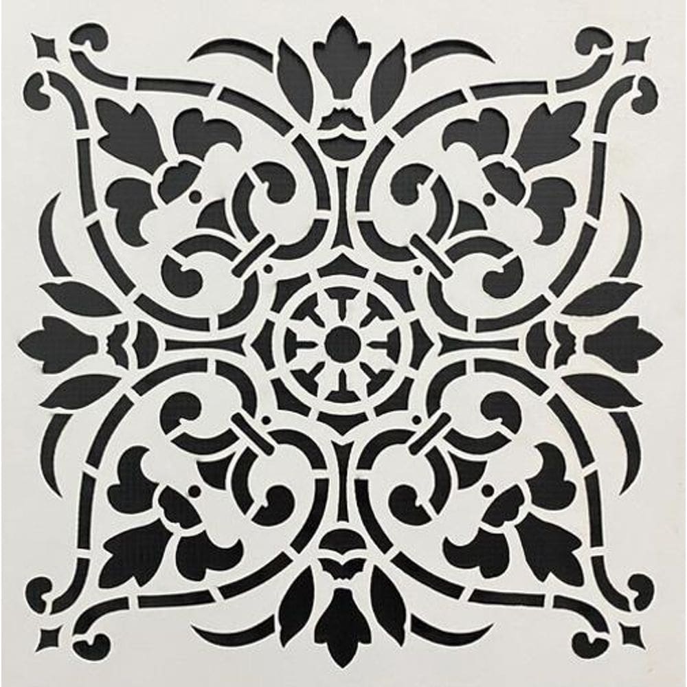 Stencil De Parede Mandala Portuguesa Revestimento 3D Pratico