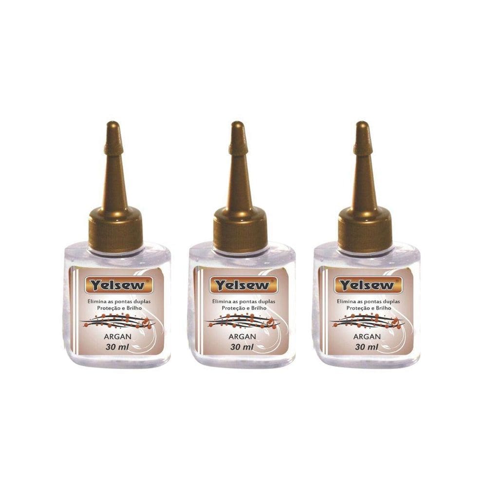 Reparador De Pontas Yelsew 30Ml Argan - Kit Com 3Un