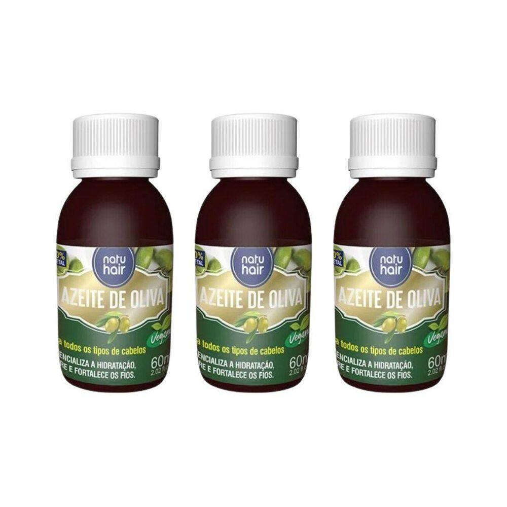 Oleo Capilar Natuhair 60Ml Azeite De Oliva - Kit Com 3Un