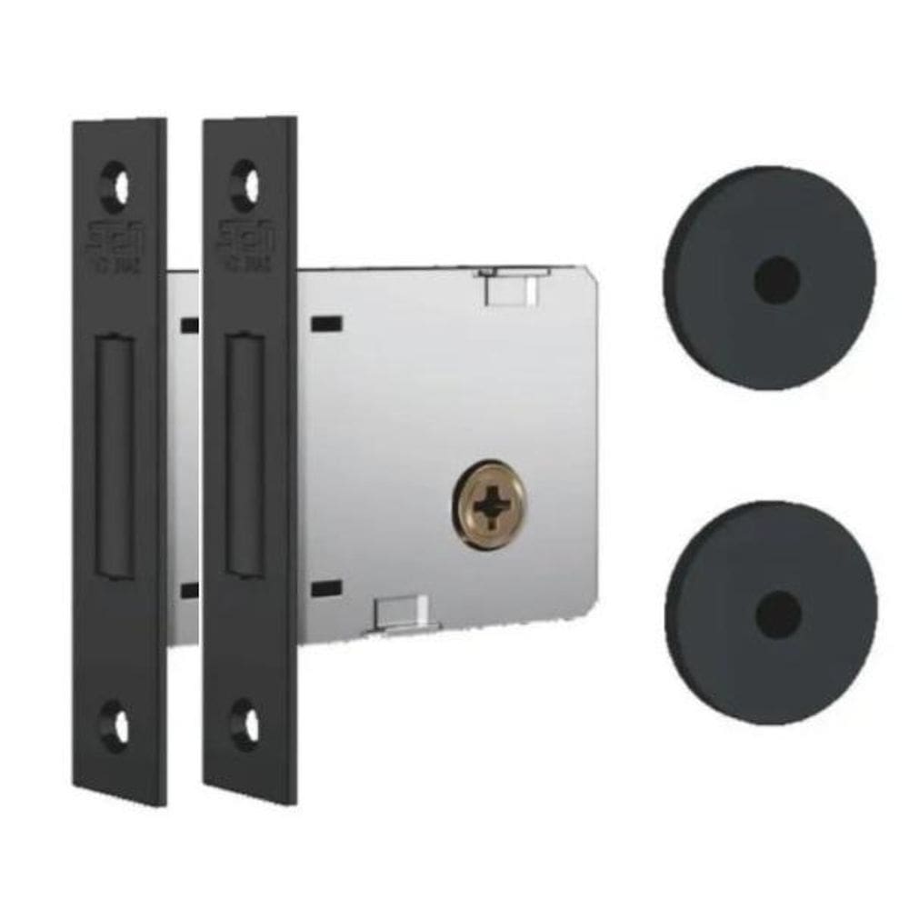 Fechadura Trava Auxiliar Stam 1004 Par Tetra Preto