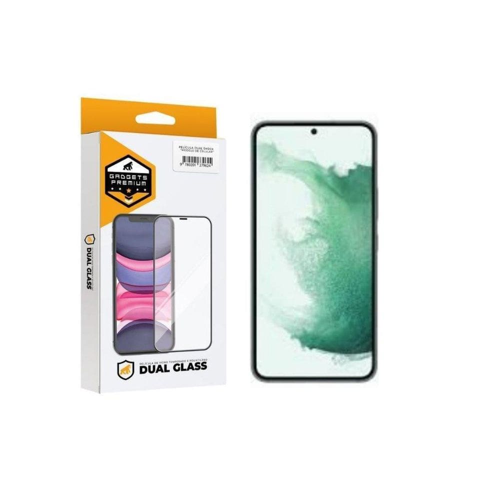 Película Dual Glass Para Samsung Galaxy S22 Plus - Preto