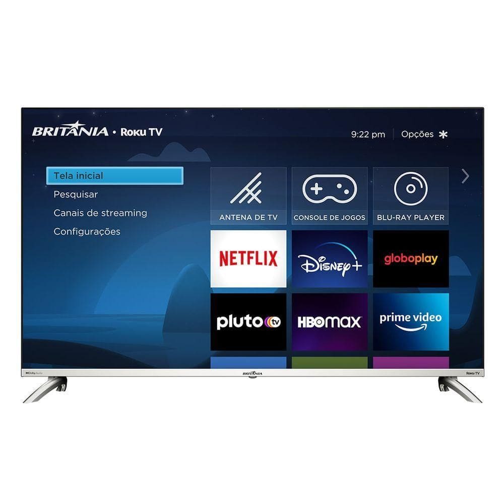 Smart 43” Britânia Led BTV43G7PR2CSBLF Dolby Audio Bivolt