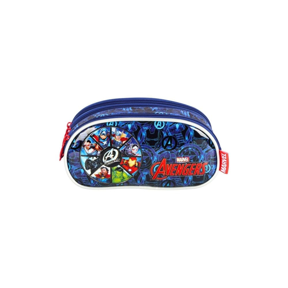 Estojo Escolar Triplo Avengers - Azul