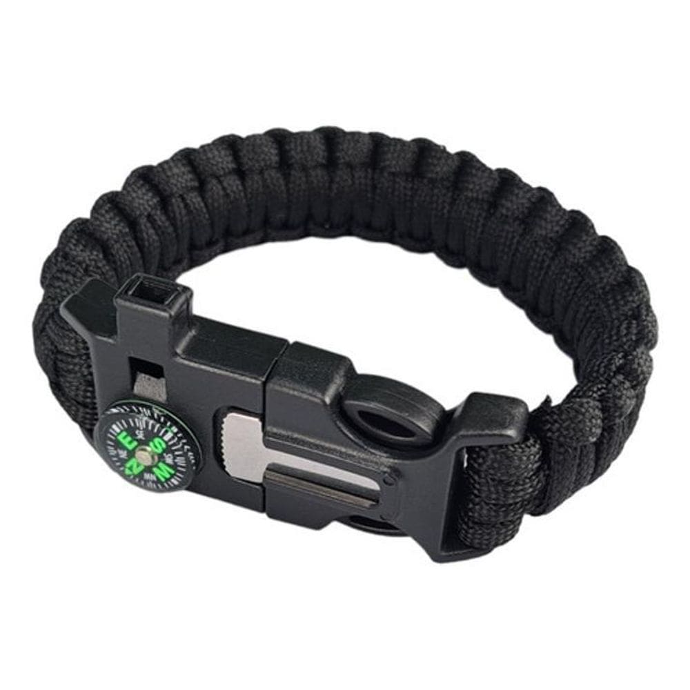 Paracord Pulseira Camping Apito Bussola Pederneira