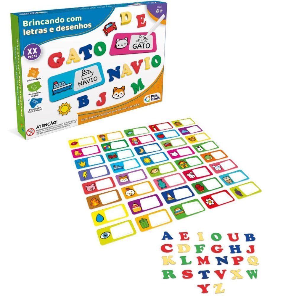 Jogo Infantil Brincando Com Letras E Desenhos Pais & Filhos