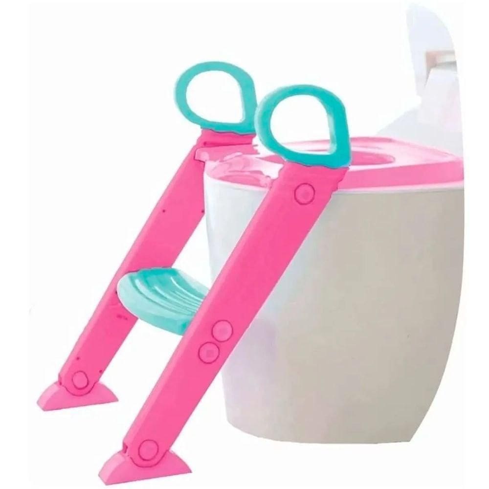 Redutor Assento Sanitário Infantil Escadinha Baby Style Rosa