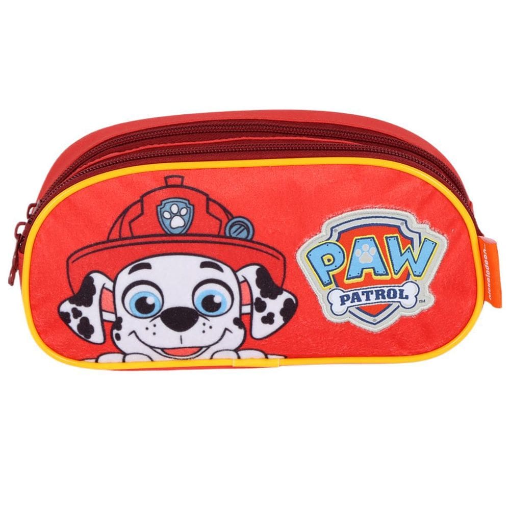 Estojo Patrulha Canina Duplo Paw Patrol Aveludada Vermelho