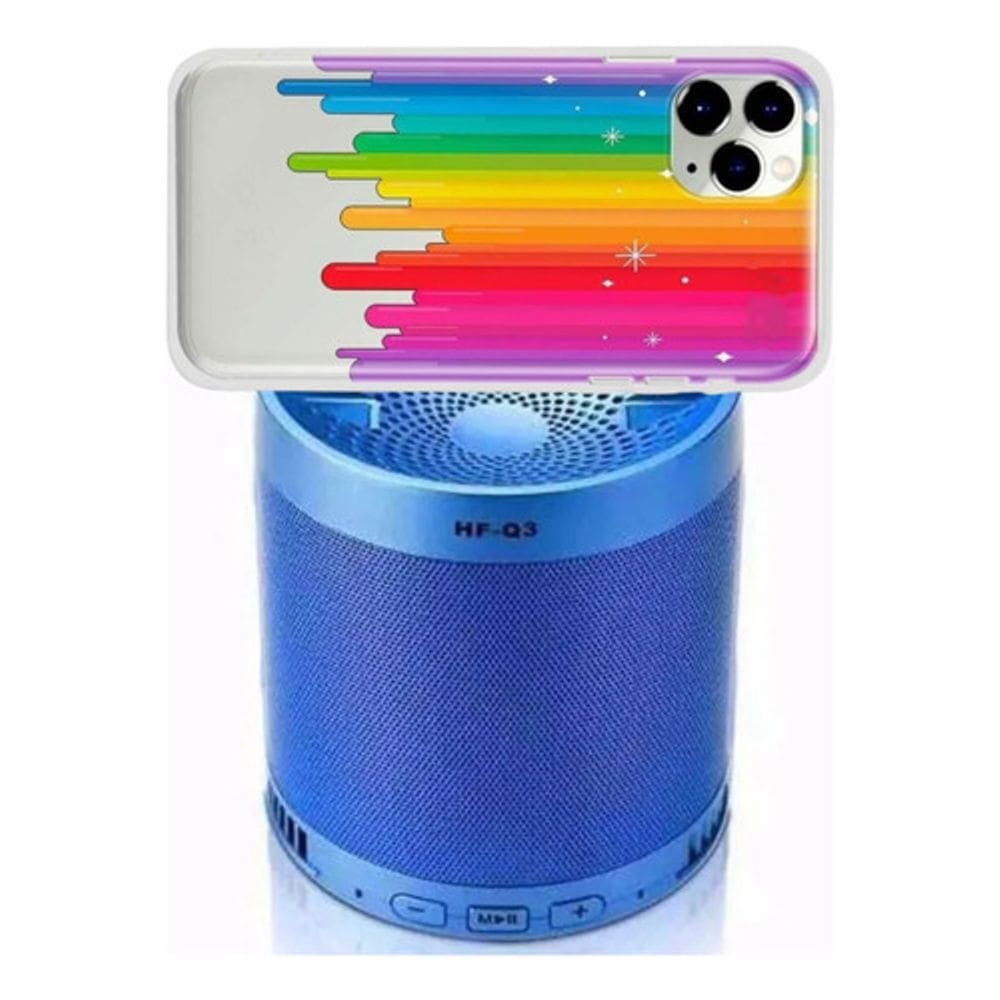 Caixa De Som Bluetooth Portátil C/ Suporte Para Celular