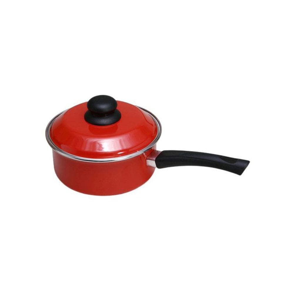 Panela Esmaltada Ágata 16 900Ml Tampa Metallouça Vermelho