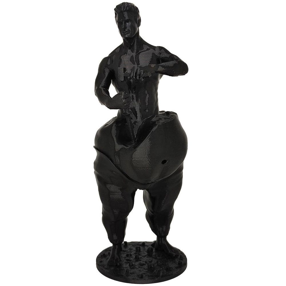 Estatueta 3D Homem Esculpindo Seu Corpo Slimfat 18 Cm Preto