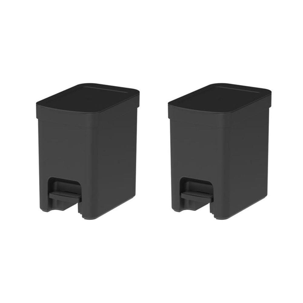 Kit Lixeira Pedal 2 Peças Trium Ou Banheiro Lavabo 6 Litros