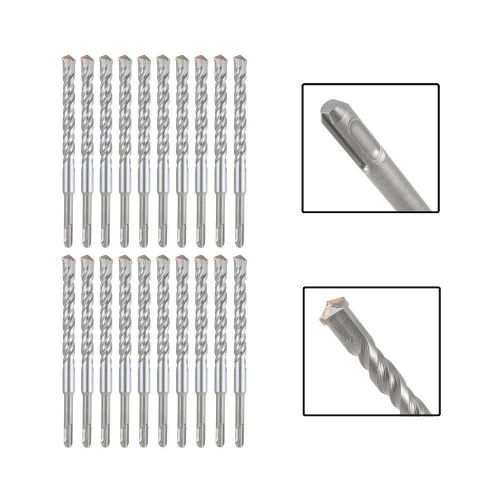 Jogo 20 Brocas Sds Plus 16X400 Mm Aço Carbono Tungstênio