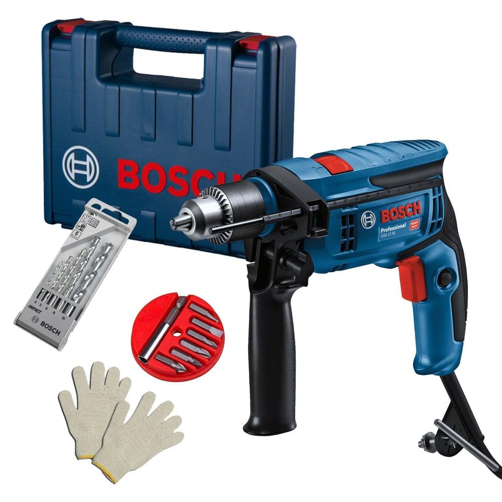 Furadeira Bosch 750W Gsb13Re Gsb 13 + Brocas E Maleta 110V