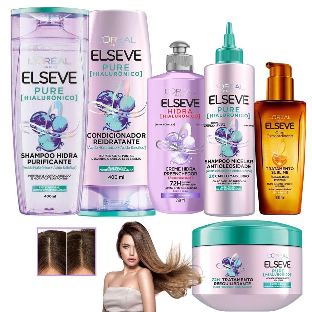 Kit Elseve Pure Hialurônico Micelar Antioleosidade Óleo