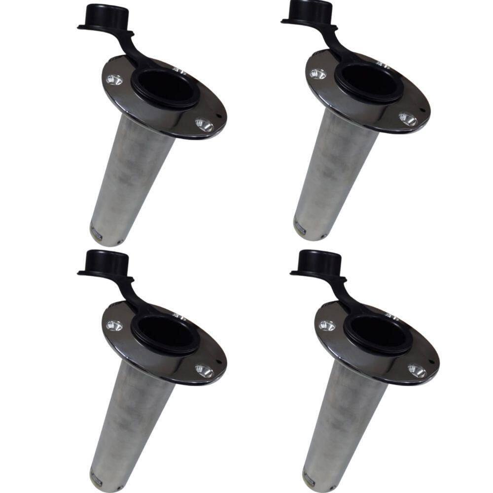 Kit 4 Porta Caniço Inox Reto 90 Graus Reforçado