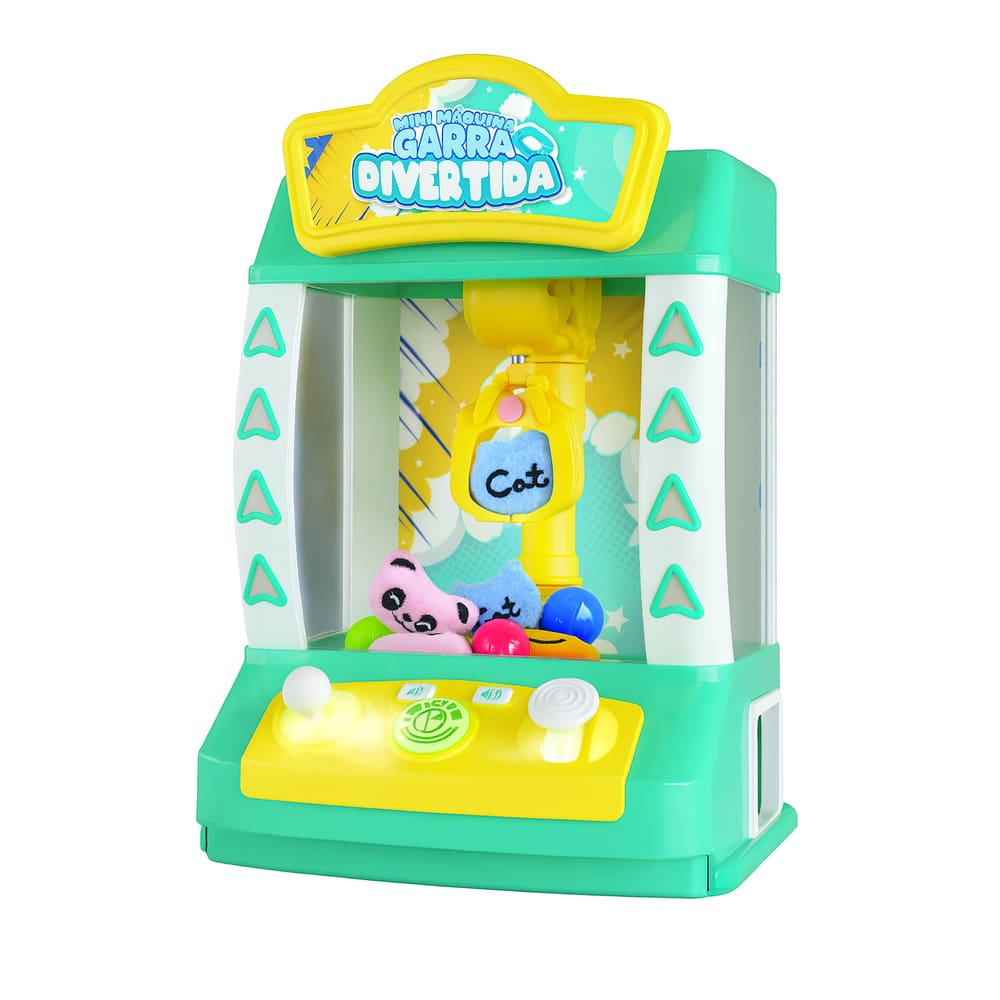 Brinquedo Mini Máquina Garra Divertida Azul Pelúcia Bolinhas