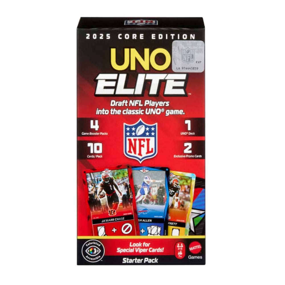 UNO Elite NFL Jogo de Cartas Pacote Inicial - JHG46 MATTEL