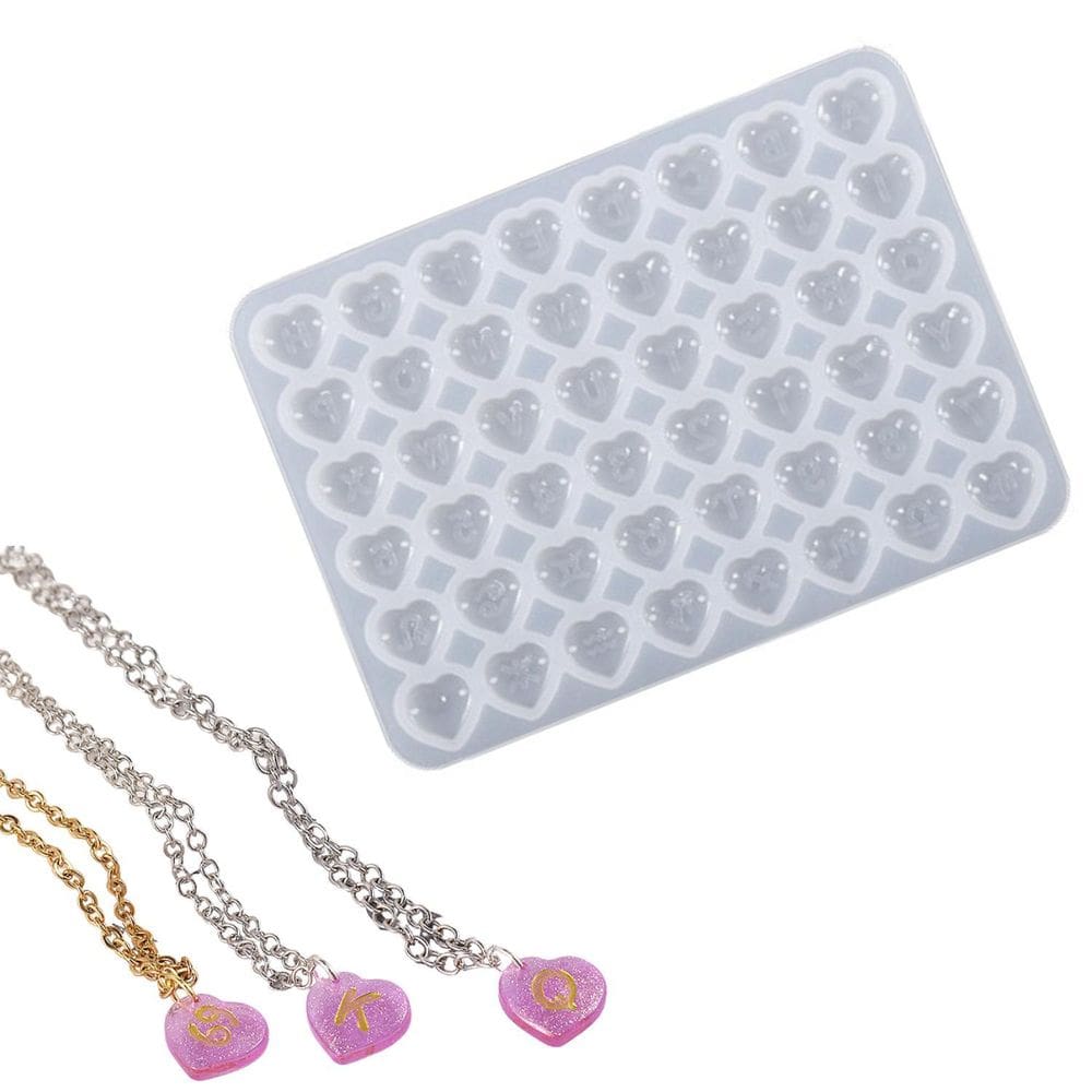 Molde Silicone Brincos Joias Resina Pingente Coraçao Letras