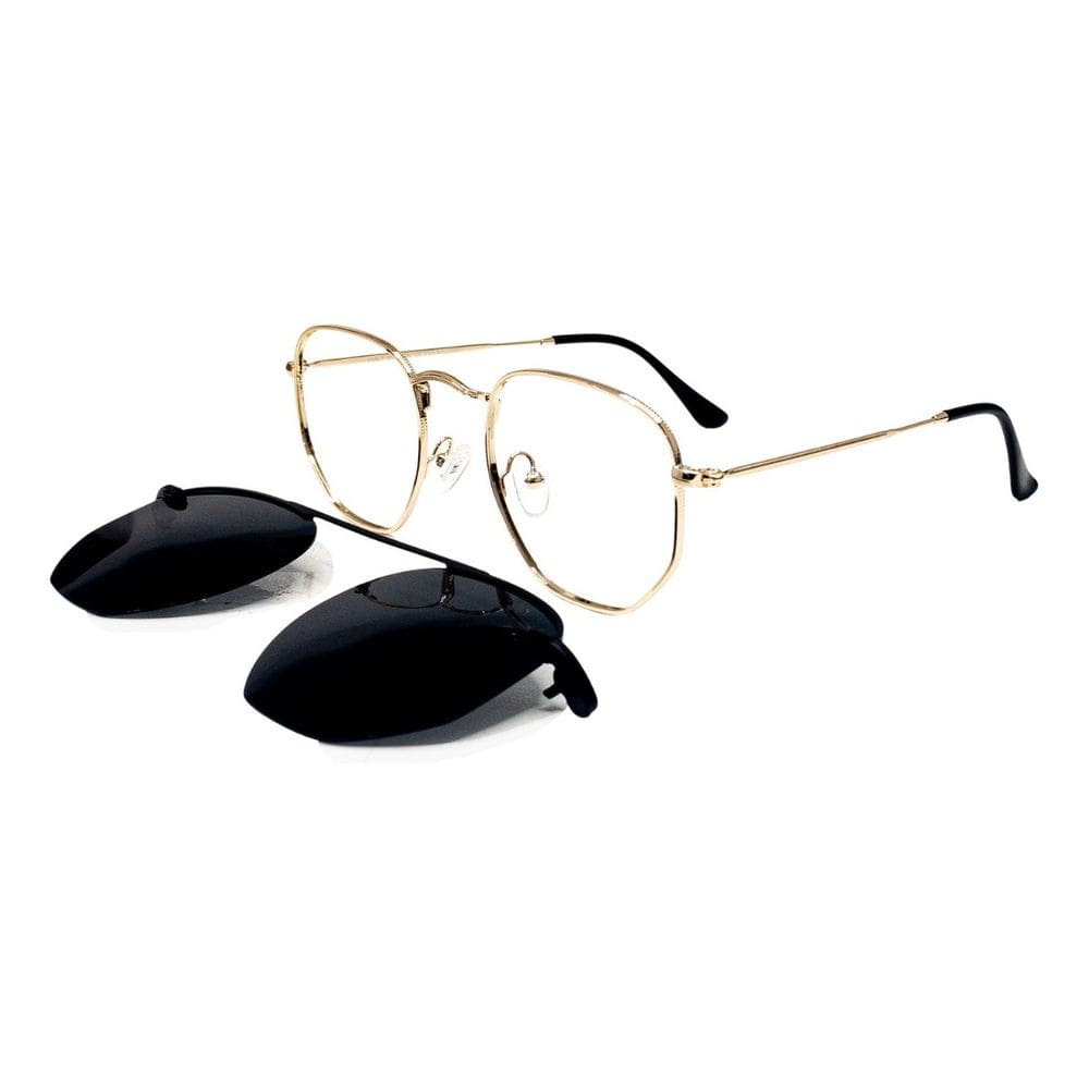 Armação para Óculos Unissex + 1 Lente Clip On de Sol