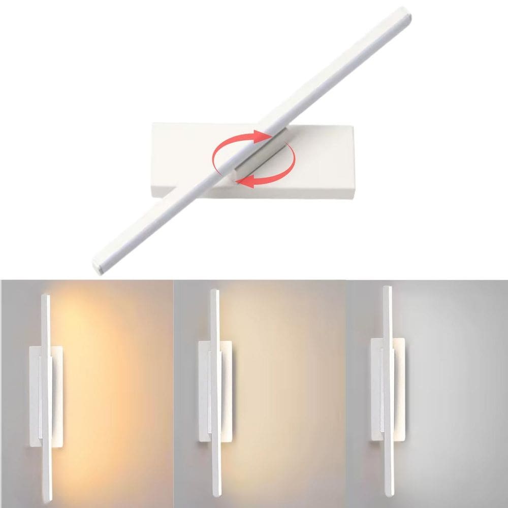 Luminária 30Cm Barra Linear Led 3 Cores Giratória 330 Graus