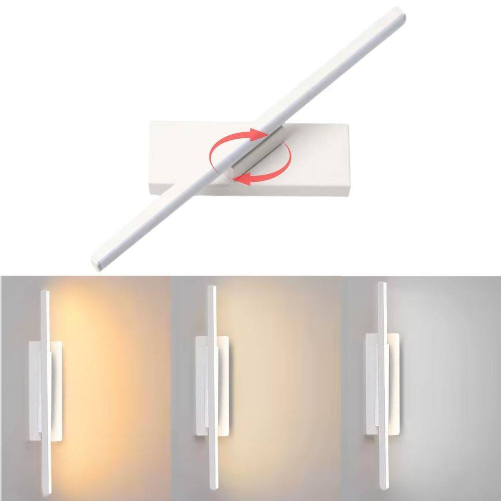 Luminária 30Cm Barra Linear Led 3 Cores Giratória 330 Graus