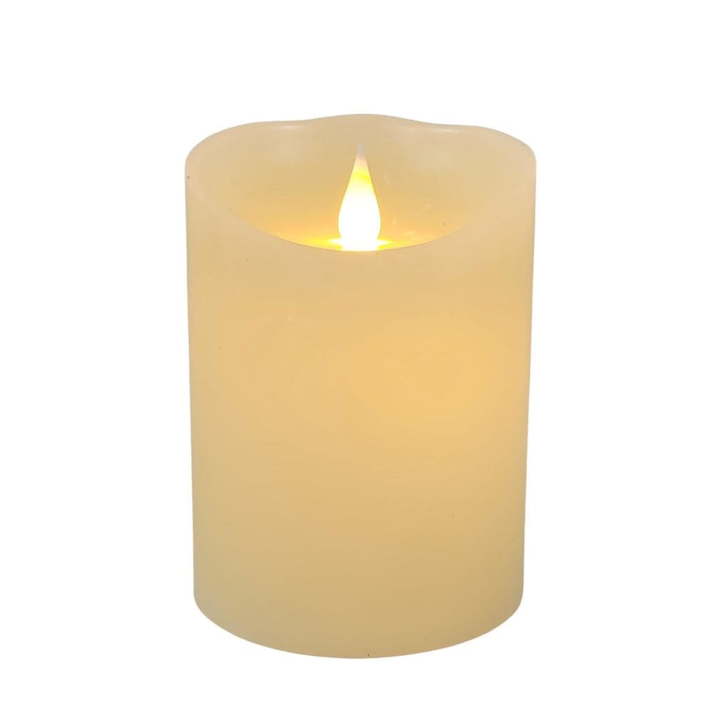 Vela De Led Cintilante Decorativa Redonda 12,5X9Cm Parafina