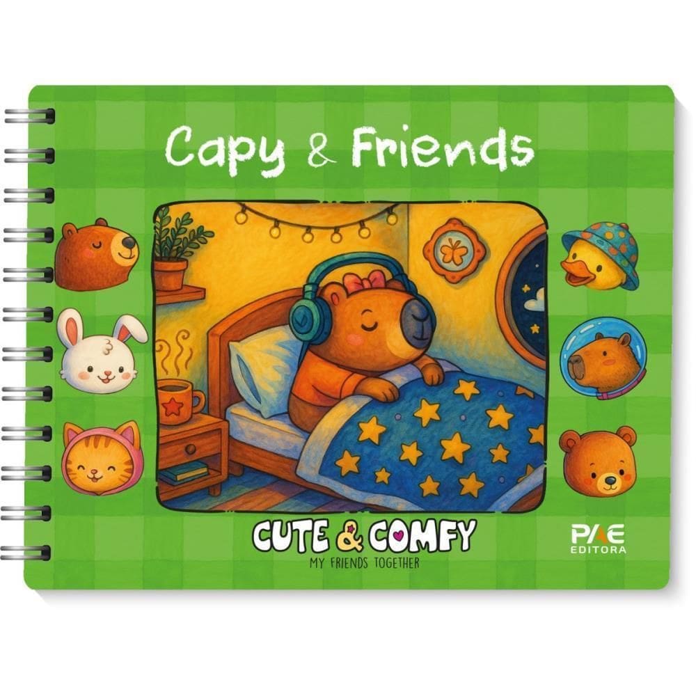 Livro De Colorir Cute & Comfy Capy Dormindo Capa Dura