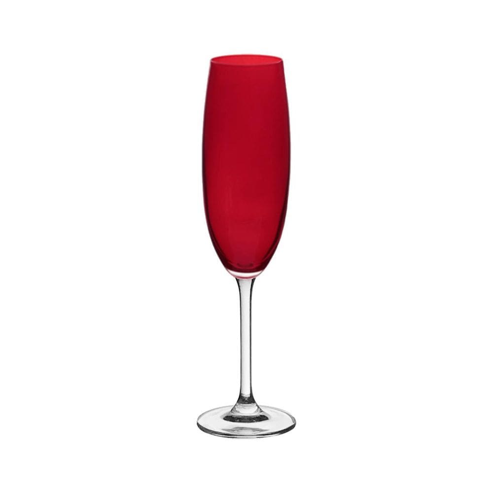 1 Taça Cristal Champagne 220 Ml Cor Vermelha Gastro/Colibri