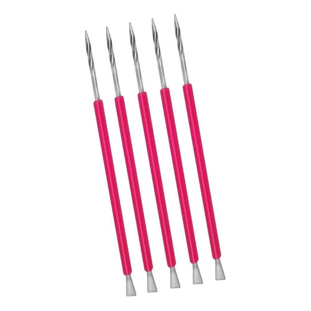 5 Espátulas Cuticula Mista Inox Manicure Isis Cutelaria