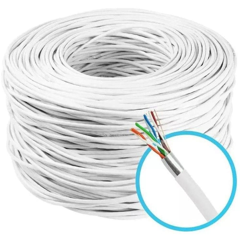 Cabo Lan 4 Pares Cat5E Cftv Blindado Com 100Mts Silver