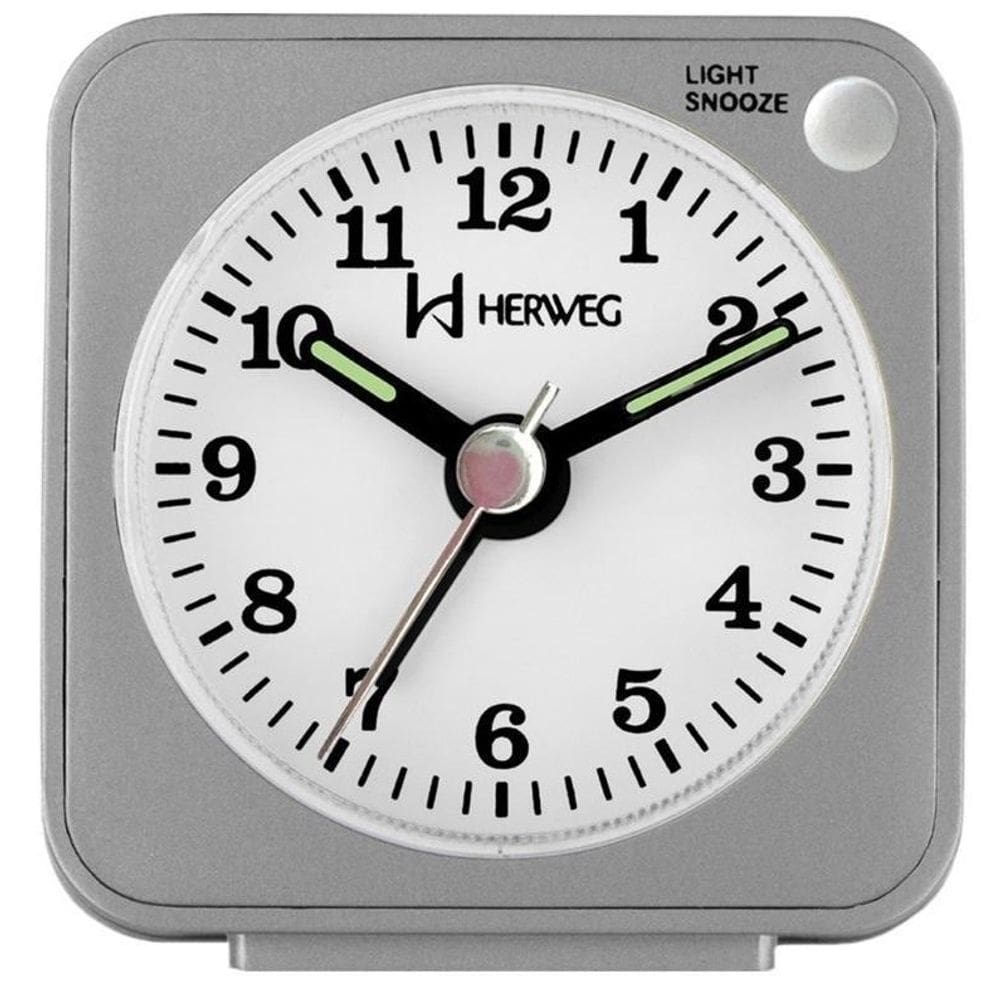 Relógio Despertador Quartz Clássico Herweg 2510 024 Cinza