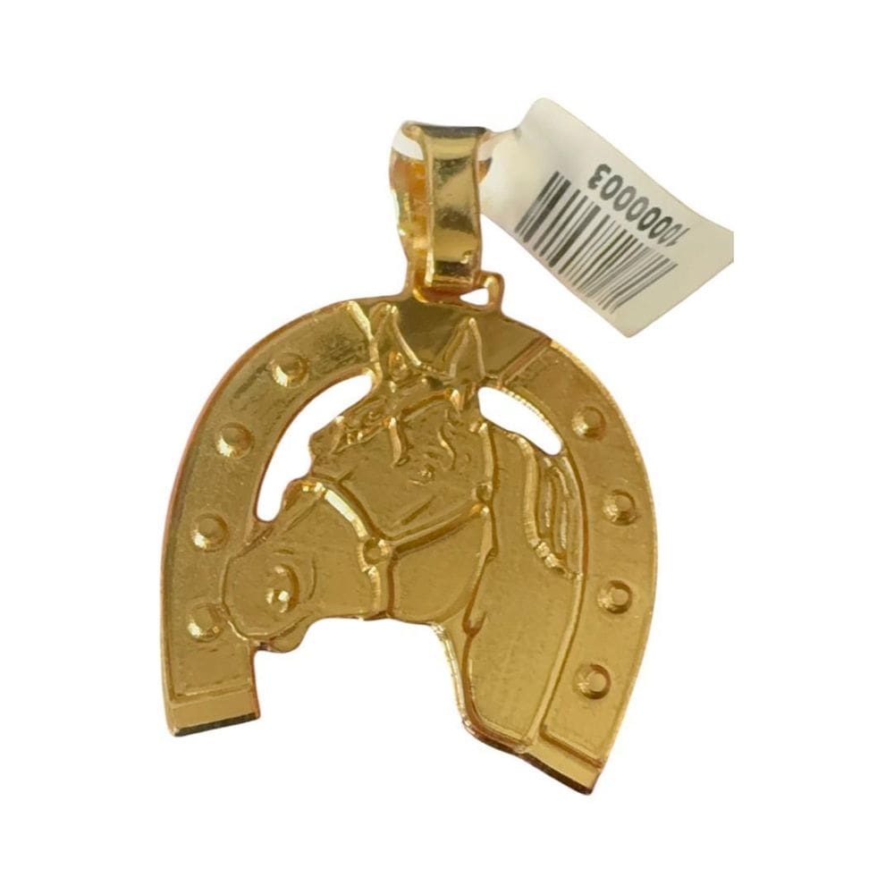 Pingente Ferradura Desenho G - Banhado A Ouro 18K