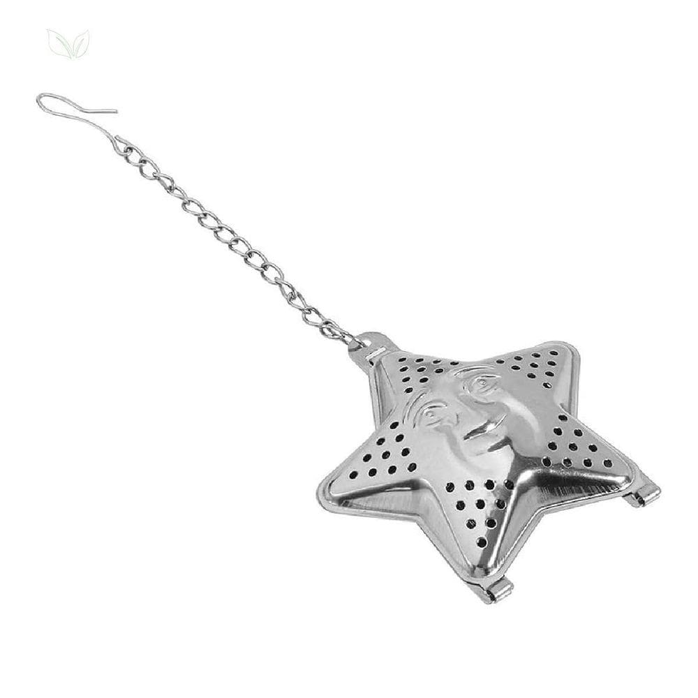 Infusor De Cha Formato Estrela Com Corrente Inox