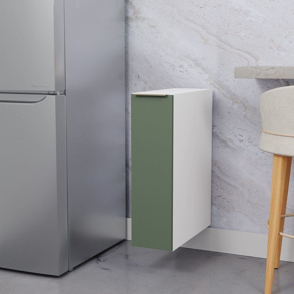 Balcão Suspenso Porta Tempero 20cm sem Tampo Ipanema Cabecasa Madeiramadeira Verde Folha/Branco